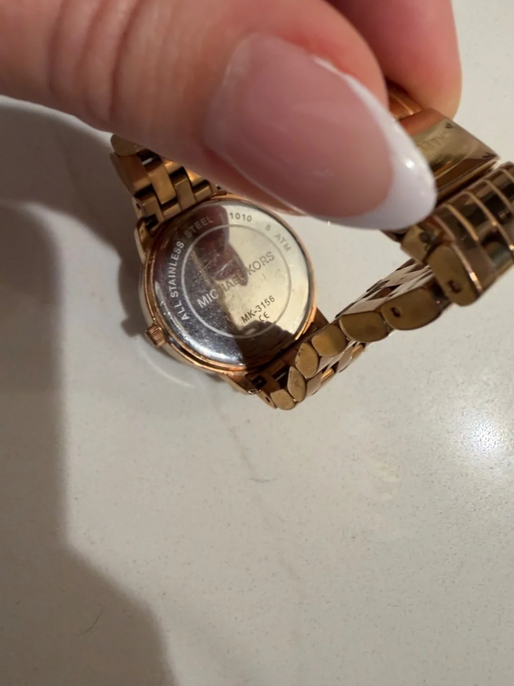 Michael Kors Women's Quartz Analog Rose Gold Bracelet Watch Pink Logo Dial